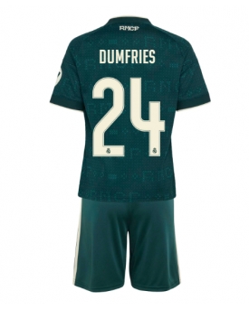 Billige Fotballdrakt Real Madrid Denzel Dumfries #24 Replika Bortedraktsett Barn 2026-27 Kortermet (med bukser)